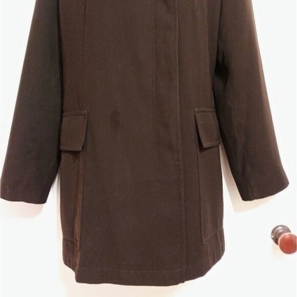 Gallery Brown Midi Coat Removable Liner Medium - Picture 4 of 12